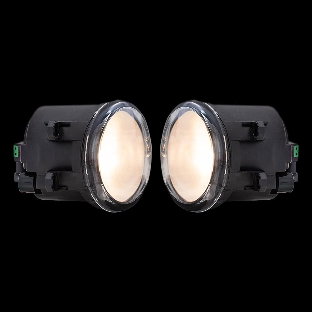 Brock Replacement Pair Set Fog Lights Lamps Clear Lens w/Bezels Bulbs, Wiring & Switch Compatible with 2014-2016 Corolla 81220-02160 TO2593129 (diffrent brand)