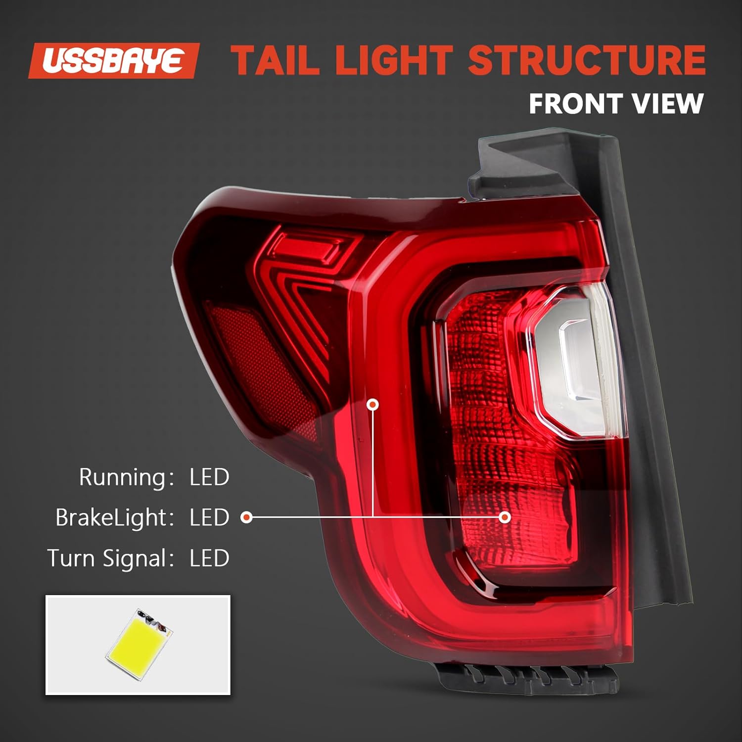 LED Tail Lights Compatible with 2020 2021 2022 2023 GMC Acadia SL/SLE/SLT/Denali Taillights Rear Outer Tail Light Assembly GM2800316 84817347 (Left Driver Side)