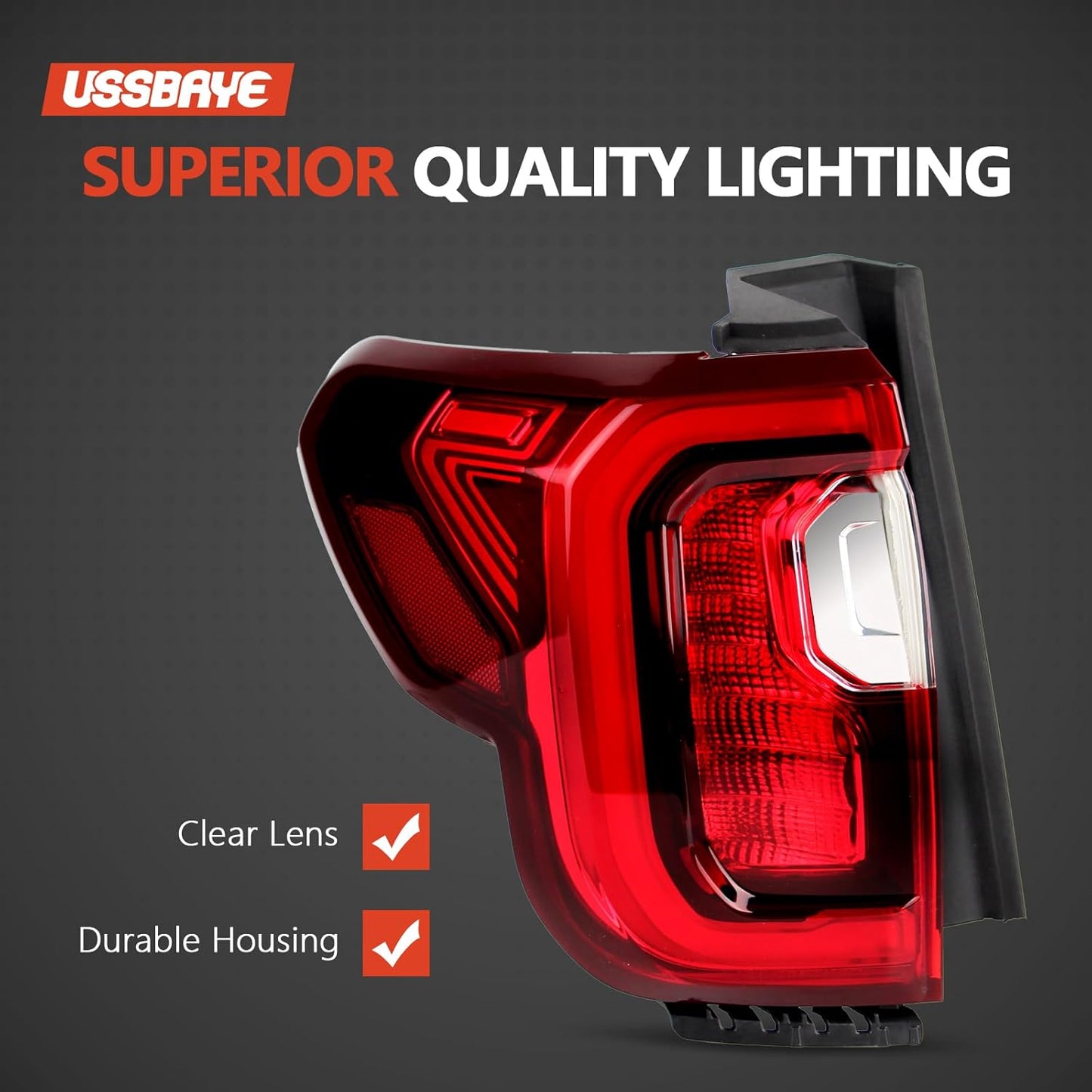 LED Tail Lights Compatible with 2020 2021 2022 2023 GMC Acadia SL/SLE/SLT/Denali Taillights Rear Outer Tail Light Assembly GM2800316 84817347 (Left Driver Side)