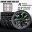 Hubcap Wheel Cover Replacement R17 Hub Caps Universal-Fit Steel Wheel Rim Cover ABS Material Exterior Accessories for Most Car Truck SUV -Set of 4（17-inch，Black）