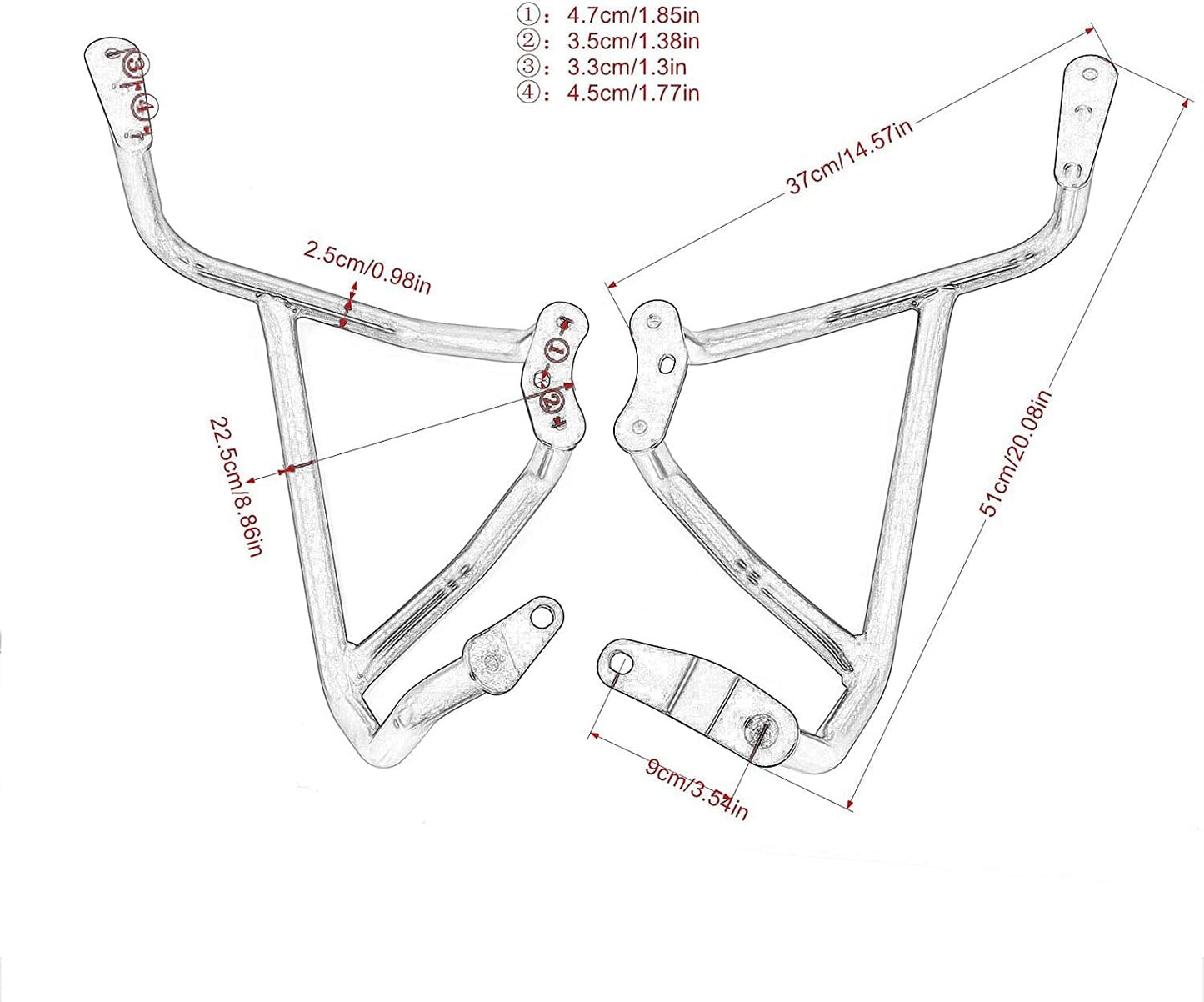 Engine Guard Crash Bars Compatible with Honda Gold Wing 1800 GL1800 F6C Goldwing 1800 2018 2019 2020 2021 2022 Highway Bars Protector (Chrome)