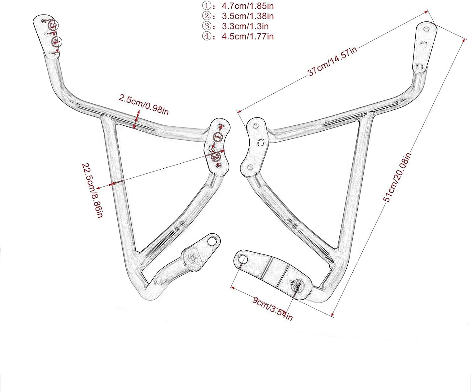 Engine Guard Crash Bars Compatible with Honda Gold Wing 1800 GL1800 F6C Goldwing 1800 2018 2019 2020 2021 2022 Highway Bars Protector (Chrome)