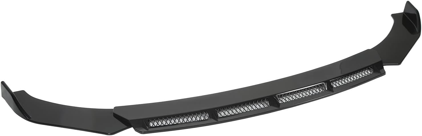 Front Splitter, Front Bumper Lip Nonfading 3pcs for Car Modification(Black) (one fender has scratches)