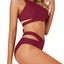 Tempt Me Women Two Piece High Neck Bikini Set Cutout Swimsuit Criss Cross Bandage Bathing Suit with Bottom (l)