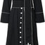 Catholic Church Clergy Priest Costume Women's Pastor Robe Roman Cassock with Stand Collar and Belt (size m)