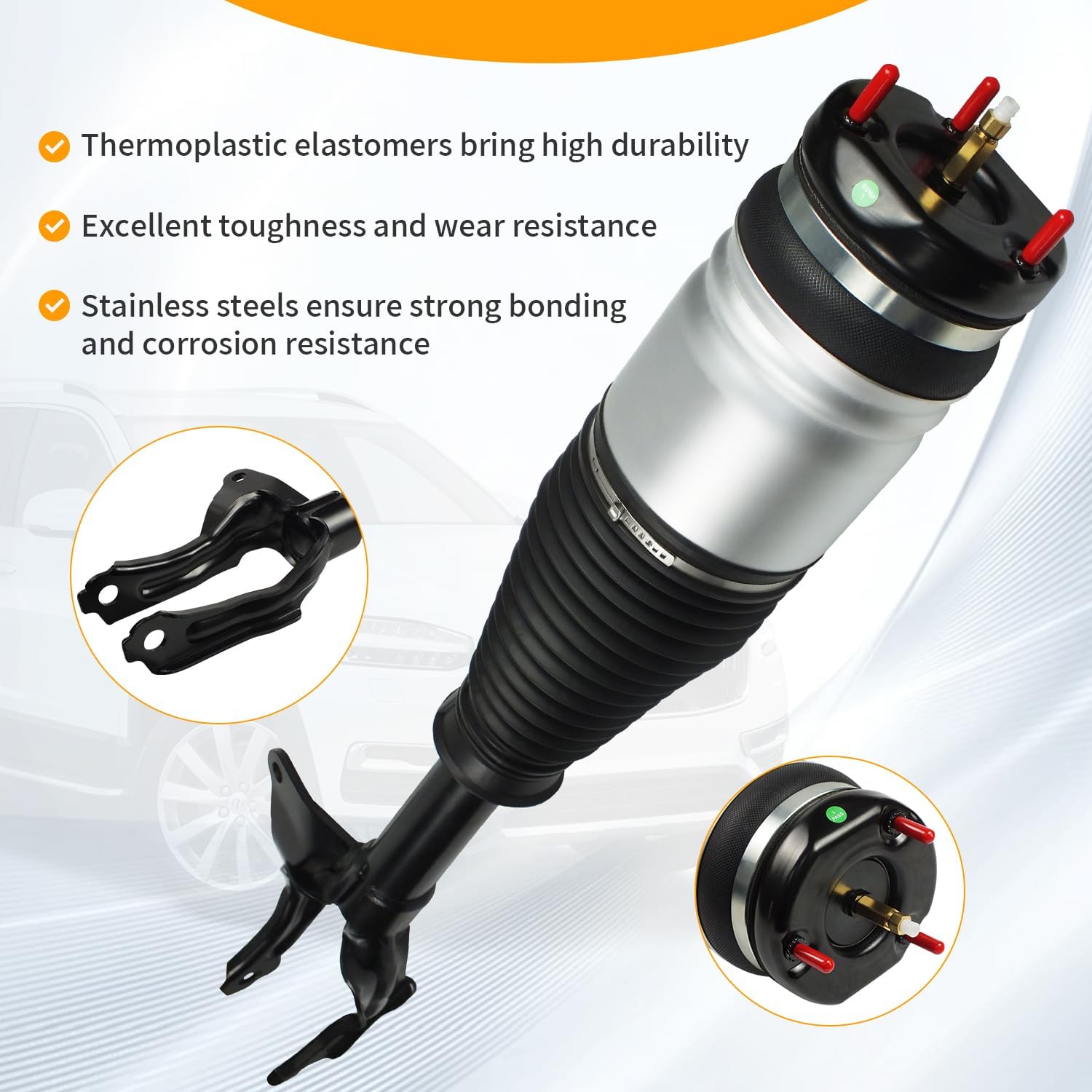 Front Left Air Suspension Strut Shock Absorber Compatible with Jeep Grand Cherokee 2016-2021, Grand Cherokee WK 2022, Driver Side, Not Fit Sport Suspension 68253205AD (Front Left)
