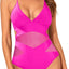 Holipick Women Sexy One Piece Swimsuits Mesh High Waisted Bathing Suits Plunge V Neck Monokini Cutout Swimwear (large)