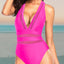 Tempt Me Women Sexy One Piece Swimsuits Deep V Neck Bathing Suits Plunge Hollow Out Swimwear (extra small)