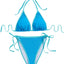 Tempt Me Women Triangle Bikini Sets String Two Piece Halter Swimsuits with Tie Side Bottom (l)