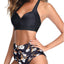 Tempt Me Women Two Piece Vintage Swimsuit Retro Halter Ruched High Waist Bikini with Bottom (s)