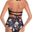 Tempt Me Women Two Piece Vintage Swimsuit Retro Halter Ruched High Waist Bikini with Bottom (s)
