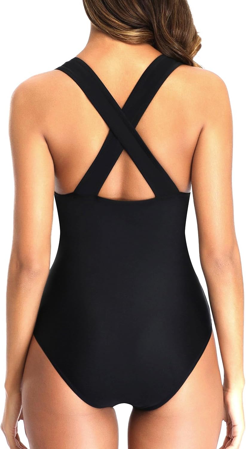 Tempt Me Women Sexy One Piece Swimsuits Deep V Neck Bathing Suits Plunge Hollow Out Swimwear (xl)