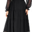 Women's Puff Sleeve Square Neck Mini Summer Sundress Chiffon Swiss Dot Flowy Smocked Dress (18plus)