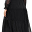 Women's Puff Sleeve Square Neck Mini Summer Sundress Chiffon Swiss Dot Flowy Smocked Dress (18plus)