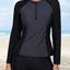 Daci Women Long Sleeve Rash Guard 2 Piece with Boy Shorts Zipper Swimsuit UPF 50 Bathing Suit for Women (2x grey)