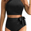 Tempt Me Women High Waisted Bikini Sets - Two Piece Swimsuit High Neck Bathing Suits Tummy Control Swimwear (xl)