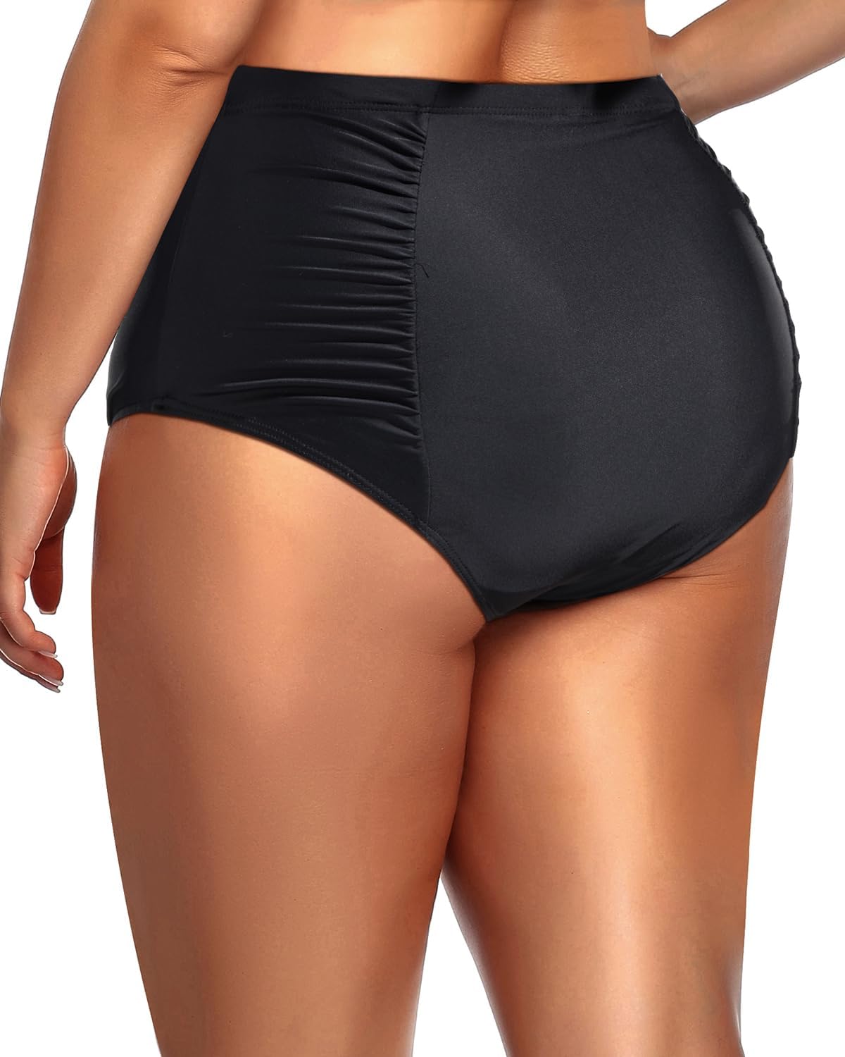 Daci Women Plus Size High Waisted Bikini Bottom Tummy Control Swimsuit Shorts Ruched Bathing Suits Bottom (s)