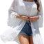 Yonique Kimono Swimsuit Cover Ups for Women Ruffles Beach Cover Long Sleeve Coverups (2x)