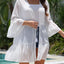 Yonique Kimono Swimsuit Cover Ups for Women Ruffles Beach Cover Long Sleeve Coverups (2x)