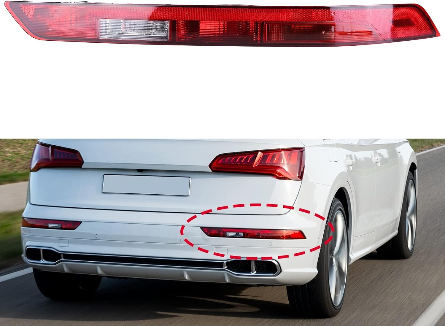 Rear Bumper Brake Light for Audi Q5 2018 2019 2020 2021 Back Up Tail Light Brake Lights for Right Passenger Side