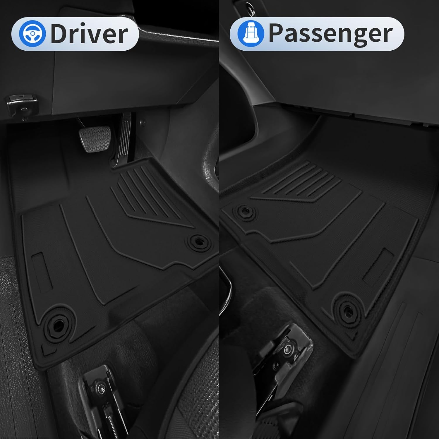 Floor Mats for Toyota Sienna 8 Seat 2025-2021(Not for 2025 Platinum Edition) Full Set All Weather Floor Mats for Toyota Sienna Accessories 2025-2021 TPE Trunk Mat with Backrest Mat Black