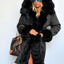 Roiii Women Thicken Warm Winter Coat Hood Down Parka Fleece Fur Outdoor Overcoat Long Jacket Outwear (#n/a)