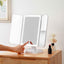 Miss Sweet Lighted Tri-fold Makeup Mirror Vanity Mirror with 1X/2X/3X Magnification (Pure White)