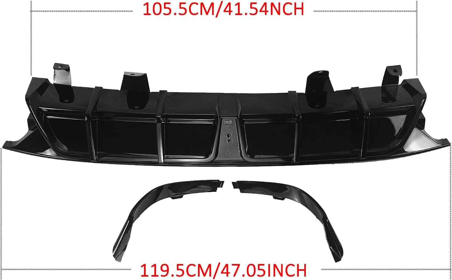 Rear Black Bumper Diffuser Lip Spoiler+Light for Honda Accord Yofer 2018-2022 Glossy Black