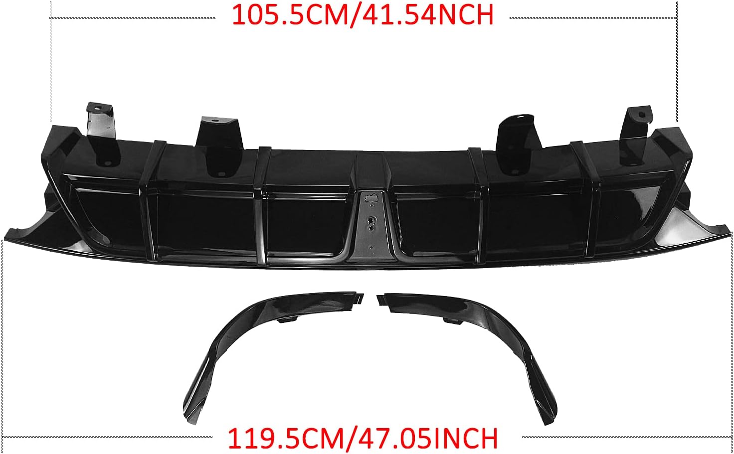 Rear Black Bumper Diffuser Lip Spoiler+Light for Honda Accord Yofer 2018-2022 Glossy Black