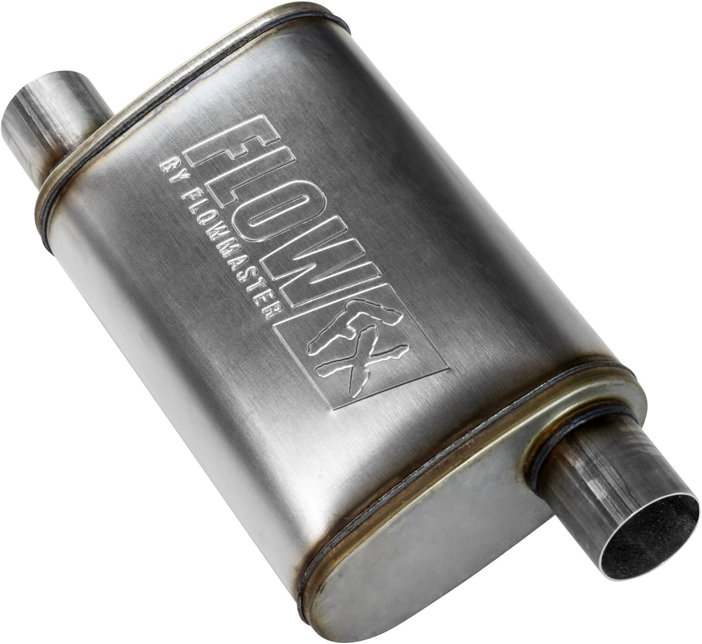 Flowmaster 71236 FlowFX Muffler 2.5" Offset Inlet Offset Outlet - Moderate Sound 409 Stainless Steel