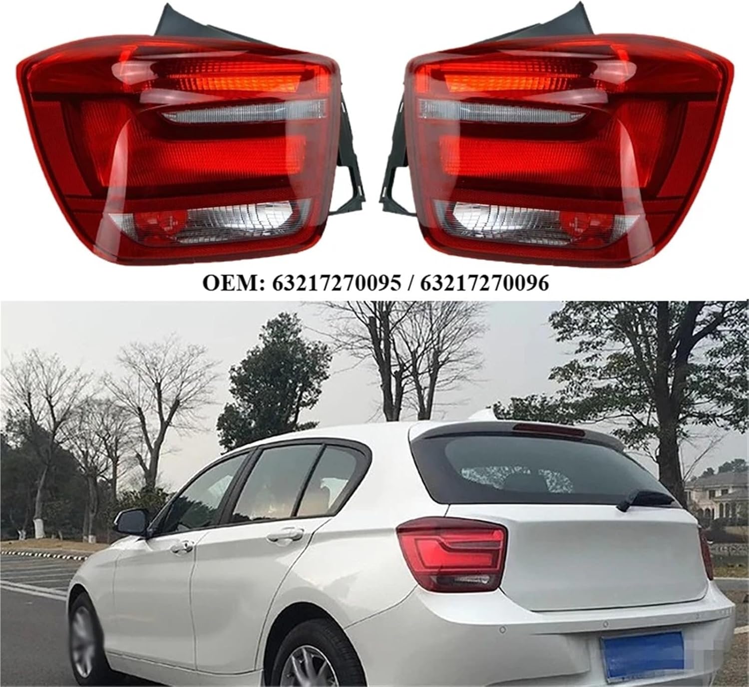 LED Tail Light Assembly Compatible With 1 Series F20 F21 114i 118i 125i M135i 2010-2015 63217270095 63217270096 Brake Lights(Right)
