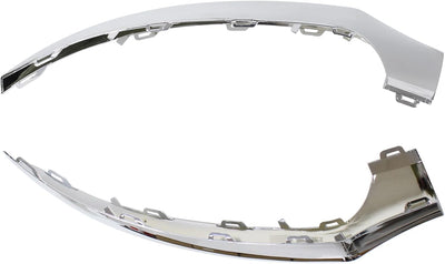 ApplianPar 2Pcs Front Driver and Passenger Side Bumper Chrome Trim Molding for CLS400 CLS500 CLS550 2015-2018