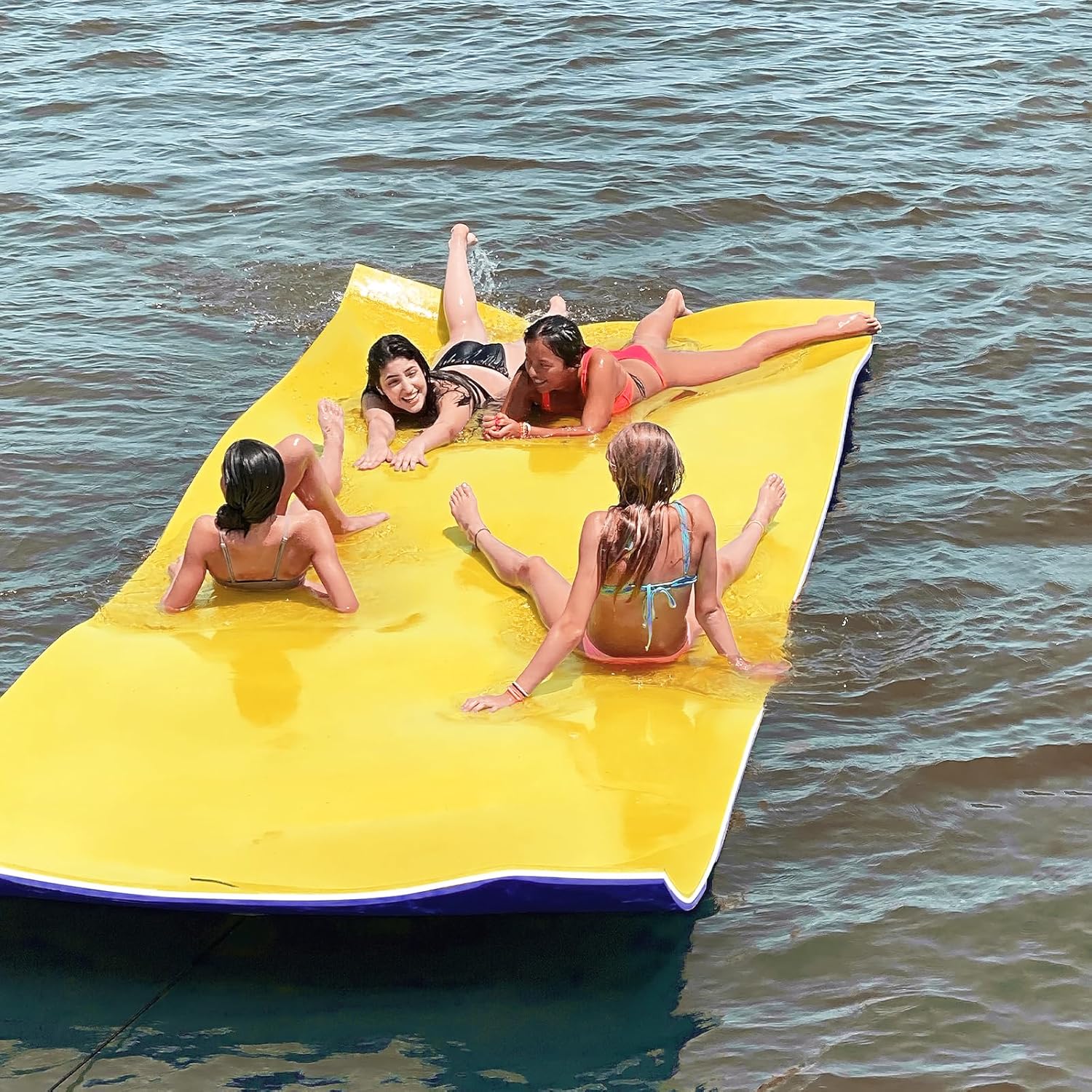 7'/9'/12'/18' Lily Pad Floating Mat, 3 Layers XPE Foam Floating Water Mat for Lake & Pool, Float Pad Swim Mat Water Matt for Beach and Ocean – Supports Multiple People