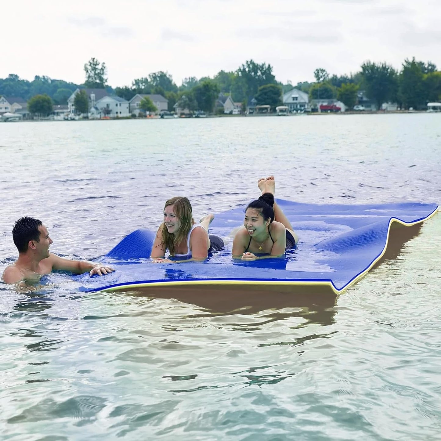 7'/9'/12'/18' Lily Pad Floating Mat, 3 Layers XPE Foam Floating Water Mat for Lake & Pool, Float Pad Swim Mat Water Matt for Beach and Ocean – Supports Multiple People