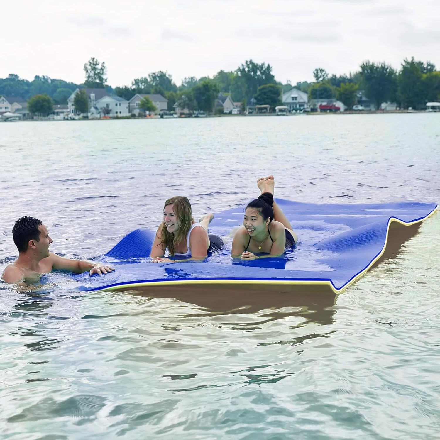 7'/9'/12'/18' Lily Pad Floating Mat, 3 Layers XPE Foam Floating Water Mat for Lake & Pool, Float Pad Swim Mat Water Matt for Beach and Ocean – Supports Multiple People