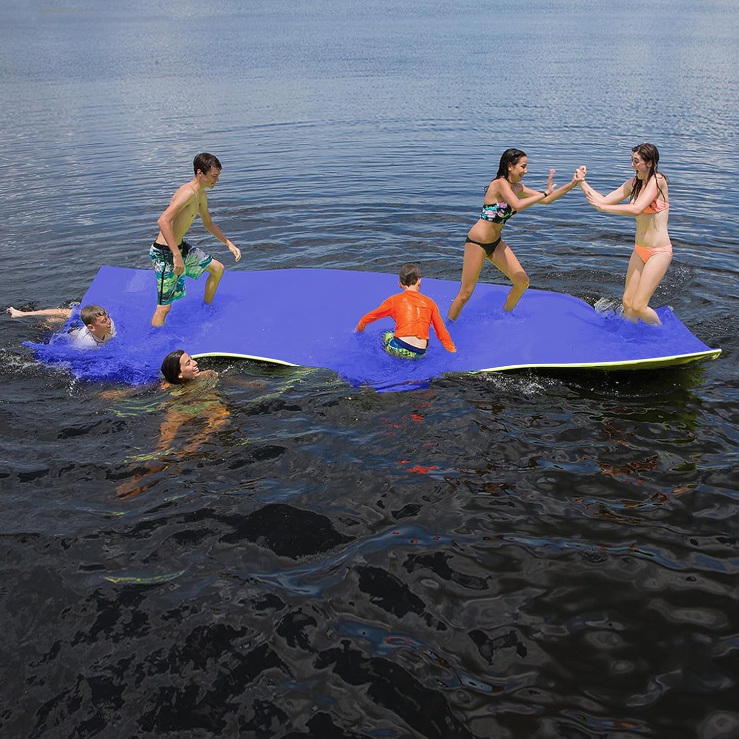 7'/9'/12'/18' Lily Pad Floating Mat, 3 Layers XPE Foam Floating Water Mat for Lake & Pool, Float Pad Swim Mat Water Matt for Beach and Ocean – Supports Multiple People