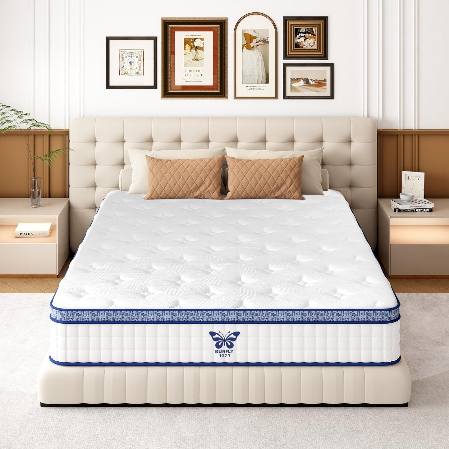 Queen Mattress, 12 Inch Gel Hybrid Mattress Individual Pocket Spring, Medium Firm Cooling CertiPUR-US Certified for Back Pain Relief with 365-Night Trial (12 inch, Queen)