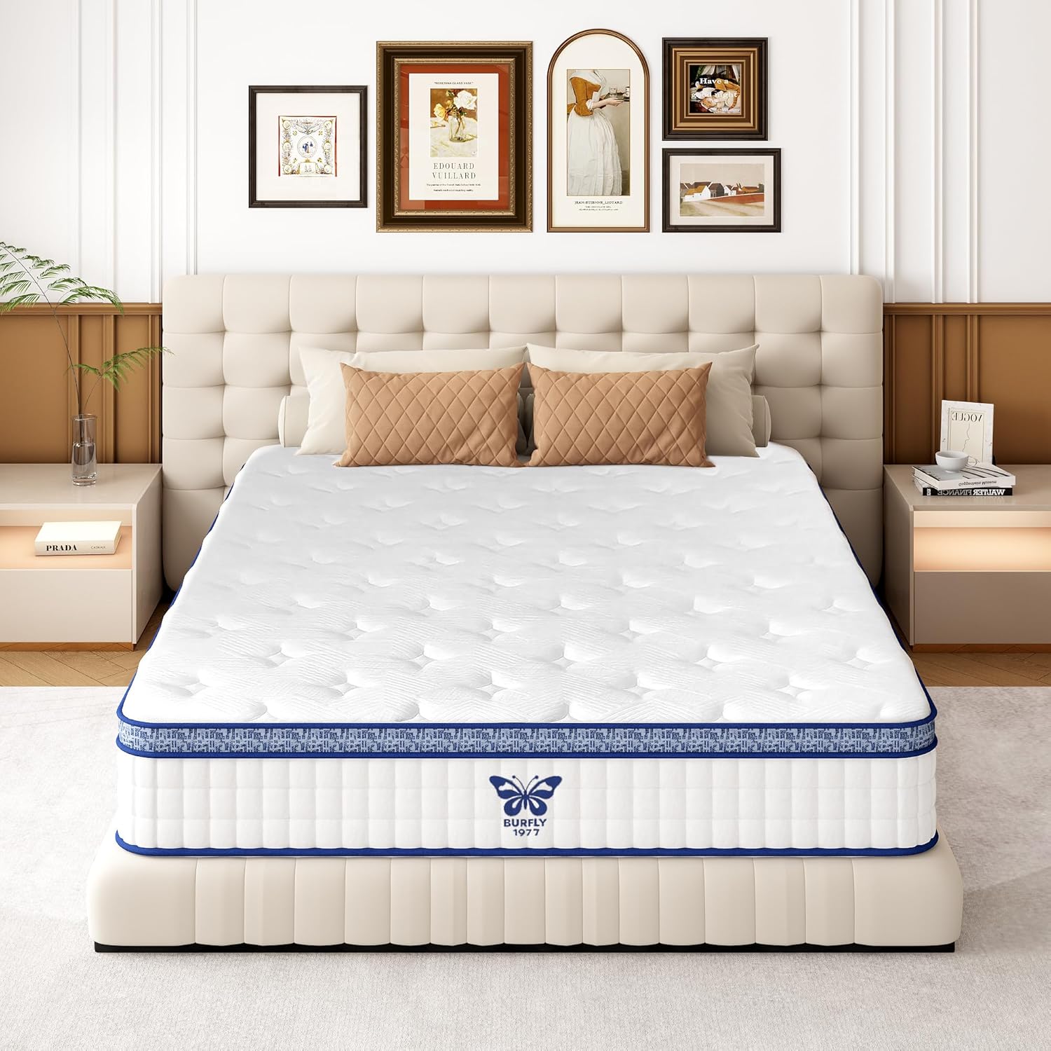 Queen Mattress, 12 Inch Gel Hybrid Mattress Individual Pocket Spring, Medium Firm Cooling CertiPUR-US Certified for Back Pain Relief with 365-Night Trial (12 inch, Queen)