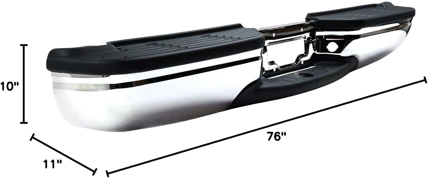 FITRITE AUTO PARTS New Step Bumper Assembly For 1999-2007 Ford F-Series Super Duty, With Pad Provision, With Mounting Bracket, Chrome, Fleetside, Regular Cab/SuperCab FO1101141 YC3Z17906GA