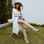 ISNOM Women's Cowgirl Boots Pull On Knee High Boots, Cowboy Western Embroidered Chunky Block Heel Pointed Toes Boots (size 8)