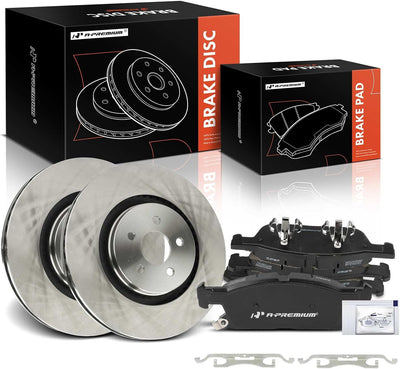 A-Premium 13.58 inch (345 mm) Front Vented Disc Brake Rotors + Ceramic Pads Kit Compatible with Select Ford and Lincoln Models - Edge 2015-2021, MKX 2016-2018, Nautilus 2019-2023, 6-PC Set (diffrent brand)