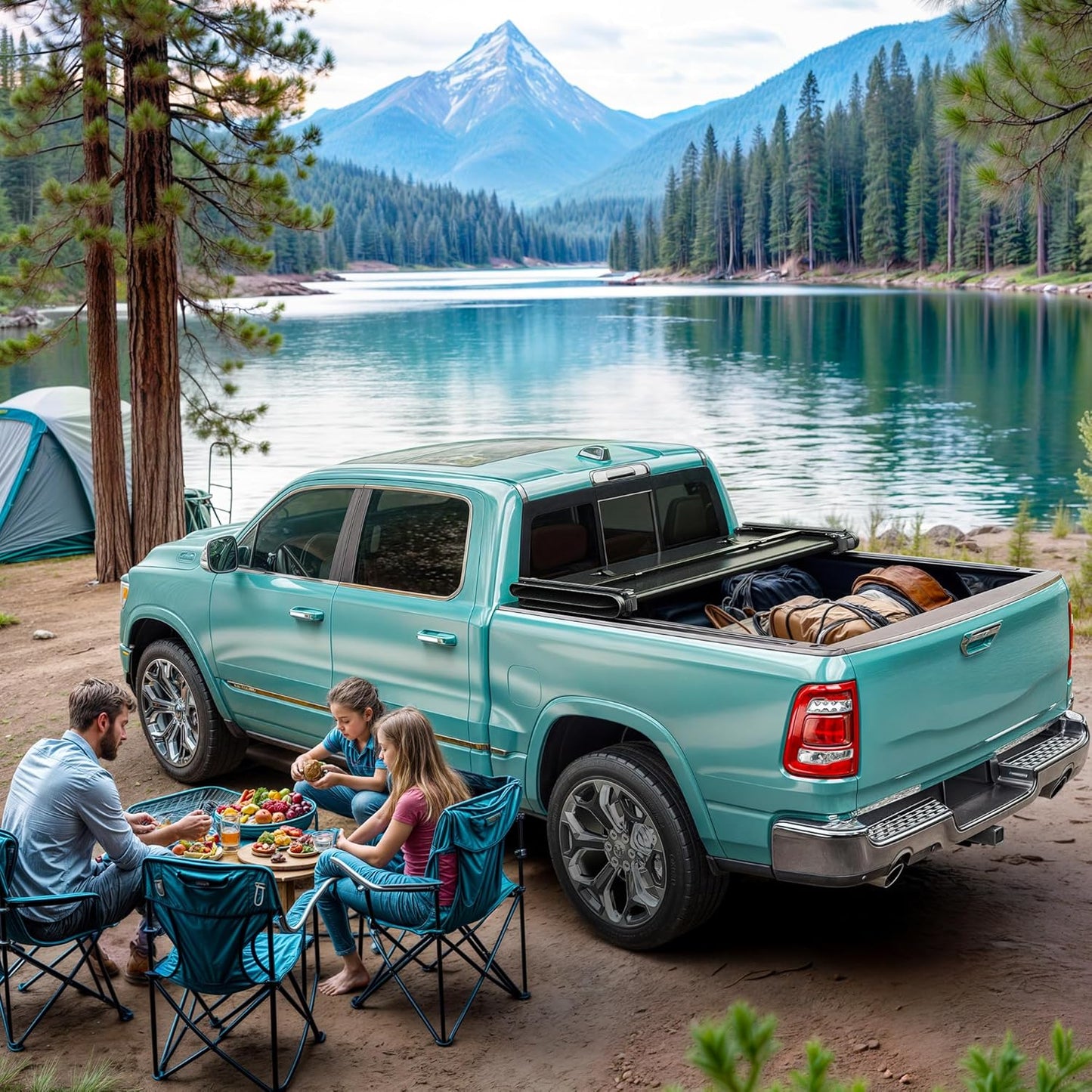 Soft Tri-Fold Truck Bed Tonneau Cover Fit for Dodge Ram 1500 2009-2025 (Incl. Classic & New) 5.7 ft Bed Without Rambox (osias brand fits ram 1500 from 2009-2024)