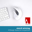 PAM Pro Advanced Ergonomic Mouse Clinically Tested, Reduces Muscle Strain, Wireless USB, Bluetooth, 4K DPI, Quiet Clicks, Easy Switch, Silent Smartwheel, Windows/Mac/Chrome/Linux/Android, White