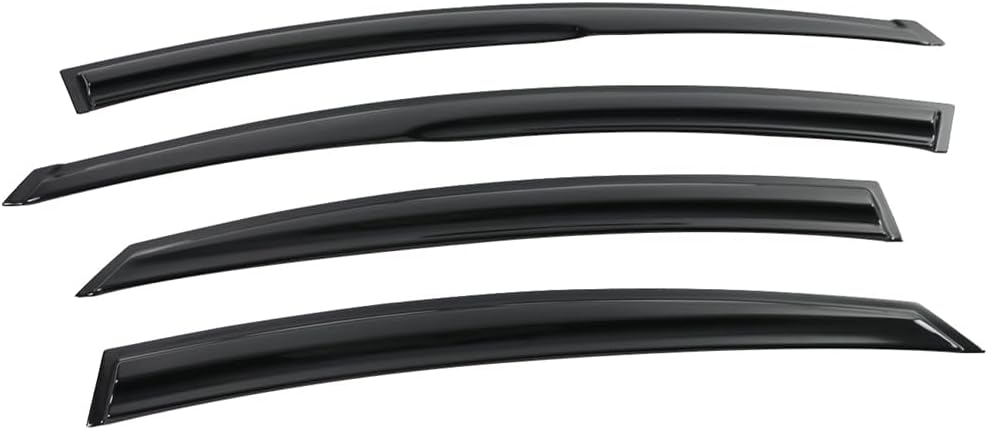Window Visor Compatible with 2011-2014 Hyundai Sonata, Acrylic Smoke Tinted & Semi-Transparent Sun Rain Shade Guard Wind Vent Air Deflector by IKON MOTORSPORTS, 2012 2013