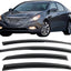 Window Visor Compatible with 2011-2014 Hyundai Sonata, Acrylic Smoke Tinted & Semi-Transparent Sun Rain Shade Guard Wind Vent Air Deflector by IKON MOTORSPORTS, 2012 2013