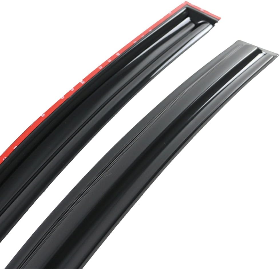 Window Visor Compatible with 2011-2014 Hyundai Sonata, Acrylic Smoke Tinted & Semi-Transparent Sun Rain Shade Guard Wind Vent Air Deflector by IKON MOTORSPORTS, 2012 2013