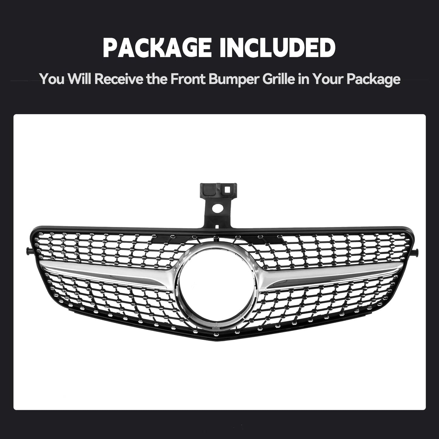 Grill Front Grille Compatible with 2008-2014 Mercedes Benz W204 C Class C250 C300 C350