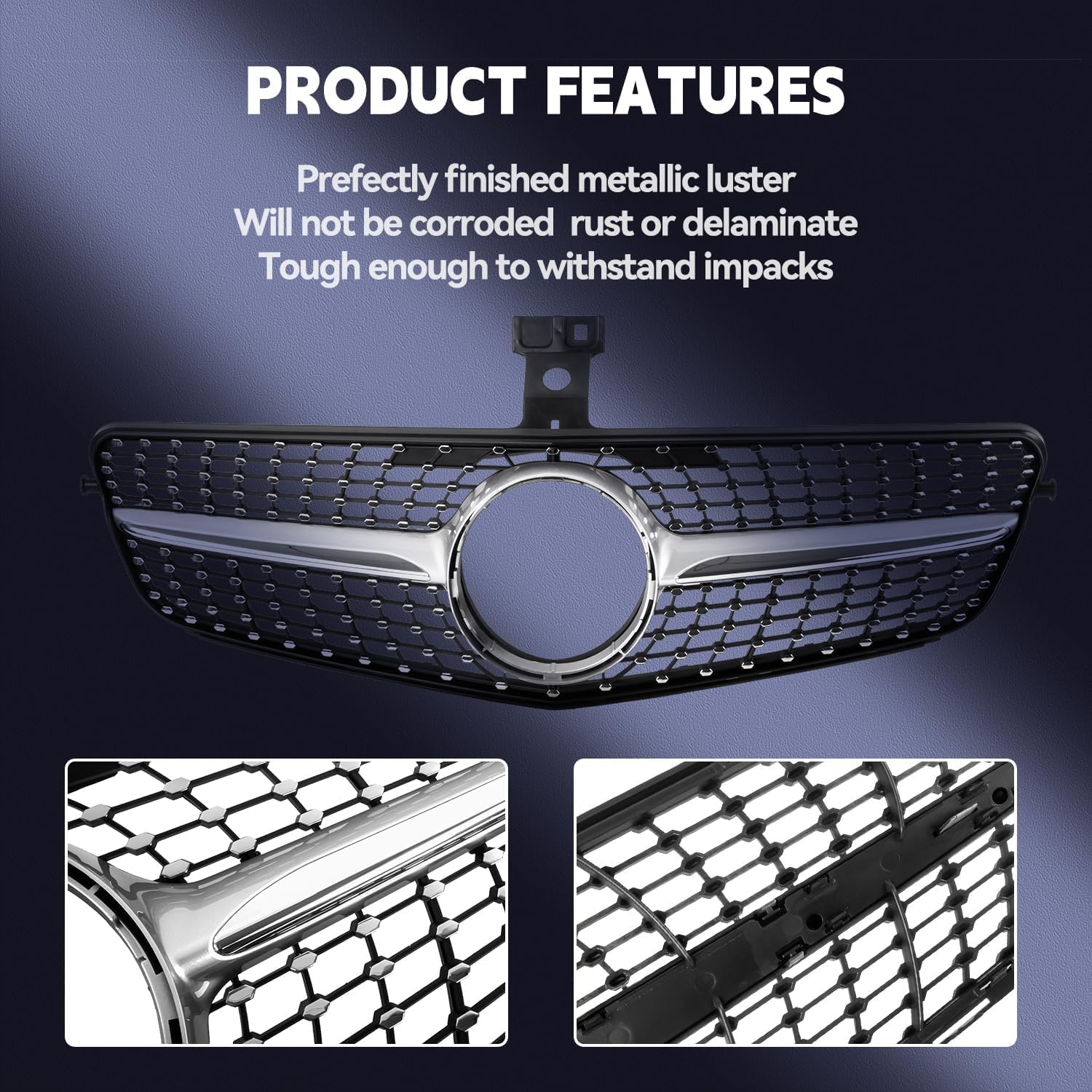 Grill Front Grille Compatible with 2008-2014 Mercedes Benz W204 C Class C250 C300 C350