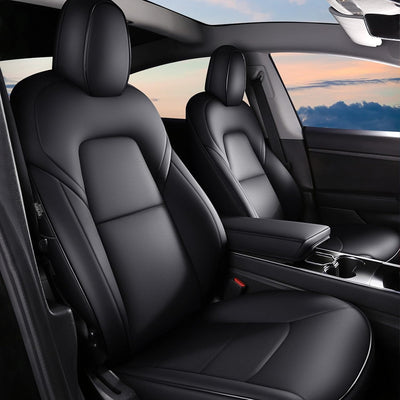 AOMSAZTO Car Seat Cover for Tesla Model Y 2023-2024 - Full Set Faux Leather Seat Covers (Black) (similar model)