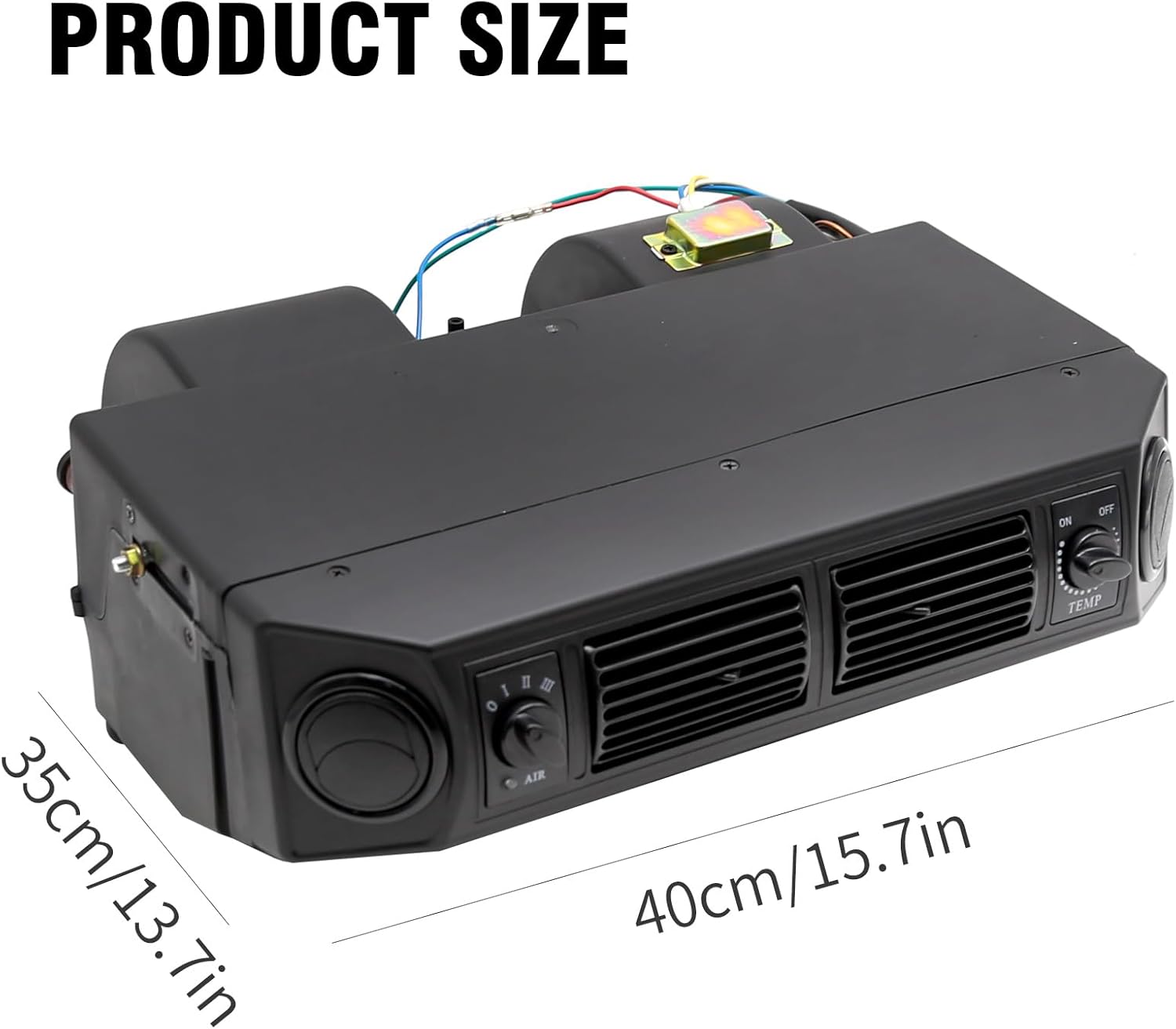 BEU-404-100 AUTO A/C Air Conditioning Evaporator Assembly Kit 2 Vents 3 Speed 12V Electrical Thermostat 4Max Air Volume 600 CFM, Under-Dash A/C Heating Cooling Unit for Car Truck